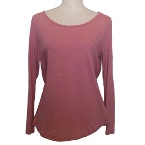 CALVIN KLEIN PERFORMANCE T-Shirt Size Large Red White Athletic Long Sleeve